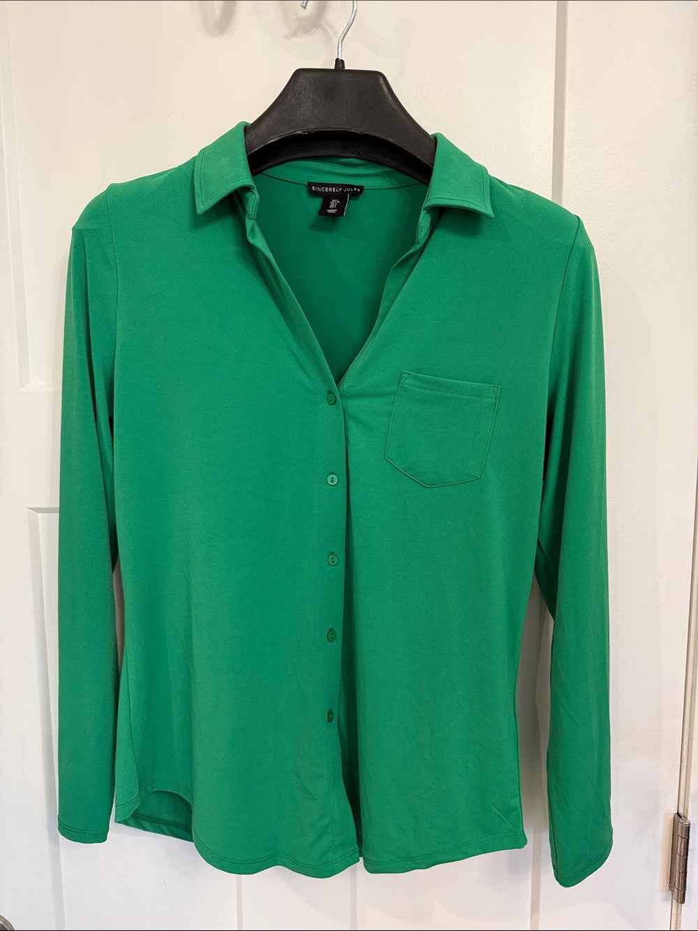 Sincerely Jules Kelly Green Button Down | Size L